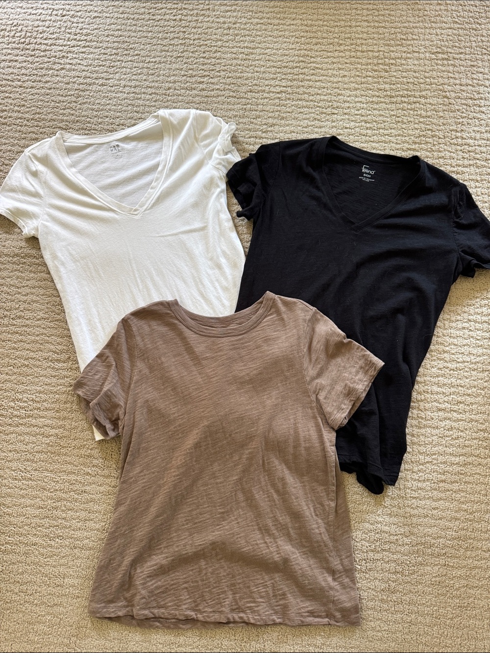 GAP Women's Short Sleeve Tees Pack - White, Black, Brown
